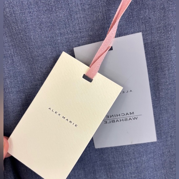 ALEX MARIE Sheath NEW Dress Blue Gray Short Square Neck Sleeveless Office Size 6 - Picture 8 of 15